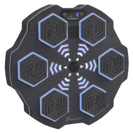 SPORTEDGE Music Boxing Machine Smart Bluetooth Wall Mounted 9 Speeds LED Lights - Black