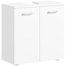 Under Sink Cabinet, Bathroom Vanity Unit, Pedestal Under Sink Design, Storage Cupboard with Adjustable Shelf, White
