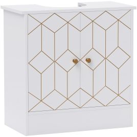 HERON Under Sink Bathroom Cabinet with Shelf & Open Storage, 60x30x60cm, White