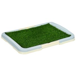 Puppy Training Pad Indoor Portable Puppy Pee Pad with Artificial Grass, Grid Panel, Tray, 63 x 48.5cm