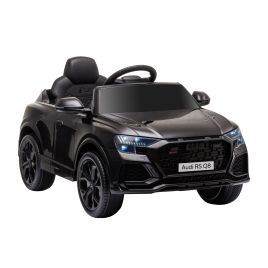 Compatible 6V Battery-powered Kids Electric Ride On Car Audi RS Q8 Toy with Parental Remote Control Music Lights USB MP3 Bluetooth Black
