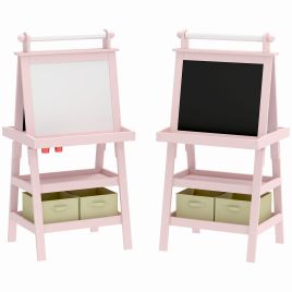 Kinsey 3 in 1 Kids Easel with Magnetic Whiteboard and Storage - Pink