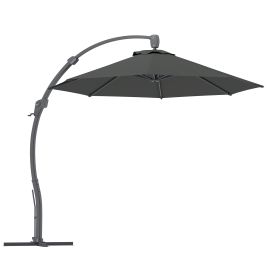 SUNVISTA 3m Cantilever Parasol with Crank, Cross Base, Aluminium Frame, 360° Rotation - Grey