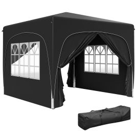 SUNVISTA 3 x 3m Pop-Up Gazebo Shelter, with Accessories - Black