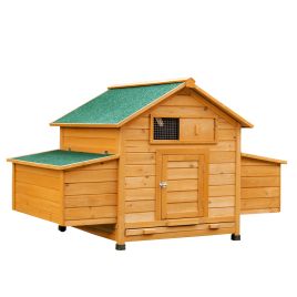 ZENVRA Wooden Chicken Coop with Nesting Box - Yellow