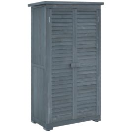 Garden Shed - Wooden Garden Storage Shed Grey 87cm