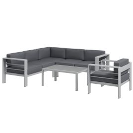 Jones Five-Piece Aluminium Garden Sofa Set - Grey