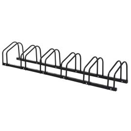 Bike Stand Parking Rack Floor or Wall Mount Bicycle Cycle Storage Locking Stand 179L x 33W x 27H (6 Racks, Black)