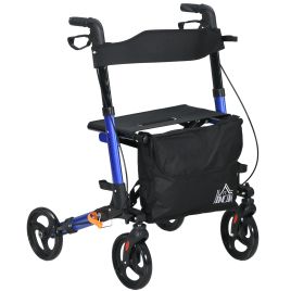 Rollator Walker with Seat Backrest and Dual Brakes