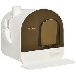 Hooded Cat Litter Box with Lid Scoop Filter Flap Door