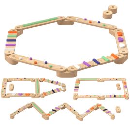 AIVAGO Wooden Balance Beam for Kids Build Coordination Agility and Strength