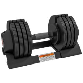 McAlpin Adjustable Dumbbells Set with Storage Tray and Non-Slip Handle 7KG 13KG 18KG 24KG - Black