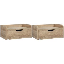 Bedside Table - WALL Nightstand Natural 40cm