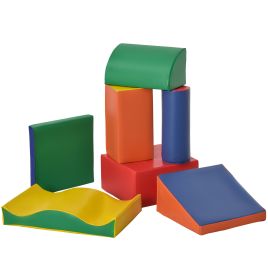 7 Piece Soft Play Blocks Kids Climb and Crawl Gym Toy Foam Building and Stacking Blocks Non-Toxic Learning Play Set Educational Software Toy 