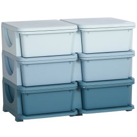 Scott Kids Storage Unit with Six Drawers - Blue