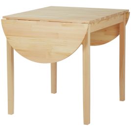 HERON 4-6 Person Wooden Drop-Leaf Table - Natural Finish