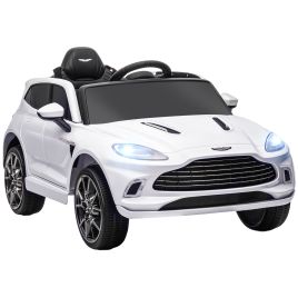AIVAGO Aston Martin DBX Licensed Battery Powered Kids Electric Car, 12V Kids Ride on Car w/ Lights, Music Horn, White