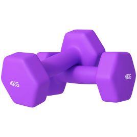McAlpin 2 x 4kg Hexagonal Dumbbells Weights Set - Purple