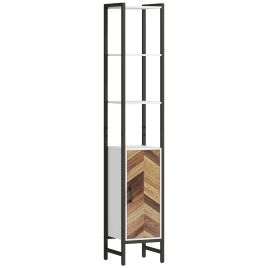 HERON Tall Bathroom Cabinet with 3 Shelves, Narrow Tallboy Cupboard, Bathroom Storage Unit for Kitchen, 30 x 30 x 170 cm