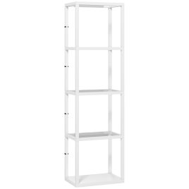 HERON LED Floor Lamp with Glass Shelves 4 Layers Dimmable Standing Lamp - White