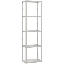 HERON LED Floor Lamp with Glass Shelves 4 Layers Dimmable Standing Lamp - Grey