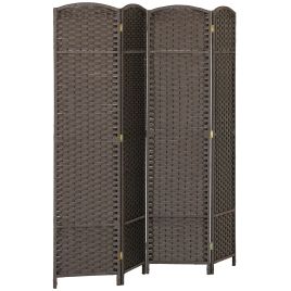 FENDRIC Room Divider Folding 4 Panel Privacy Screen - Brown