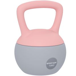 SPORTEDGE 10KG Soft Kettlebell with Non Slip Handle for Home Gym - Pink Grey