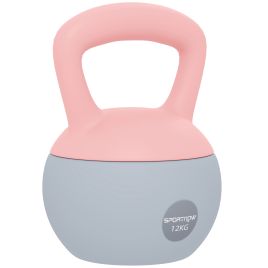 SPORTEDGE 12KG Soft Kettlebell with Non Slip Handle for Home Gym - Pink Grey