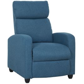 HERON 135 Push Back Recliner Armchair with Footrest - Blue