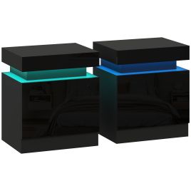 Monar Black Bedside Table Set of 2 - 45cm
