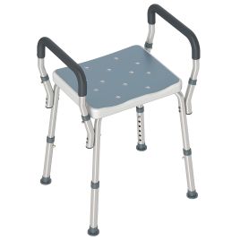 CORVIK Bath Seat Aluminium Frame Adjustable Height 57-69cm - Light Blue