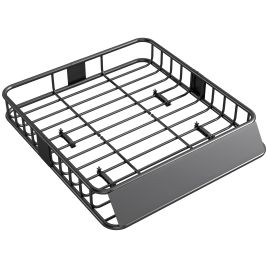 HERON Universal Roof Rack Basket Tray 90.7kg Steel Car Carrier Wind Fairing - Black