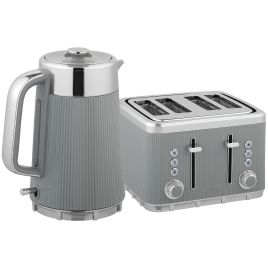 HERON Electric Kettle Toaster Set 3000W 1.7L UK Strix Limescale Filter - Tan