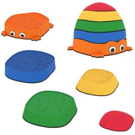AIVAGO 5PCS Sensory Stepping Stones for Toddlers Frog Shaped Anti Slip - Multi