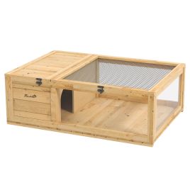 ZENVO Wooden Tortoise House Reptile Enclosure - Yellow