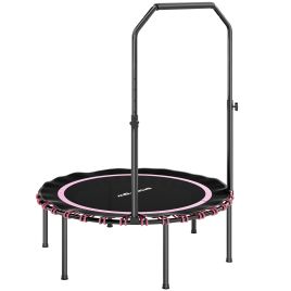 TALMOR Fitness Trampoline Steel Foldable Rebounder with Handle - Pink