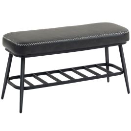 MONTRA PU Leather Shoe Storage Bench - Charcoal Grey