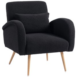 LAVIC Teddy Fabric Armchair - Black