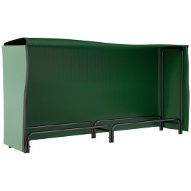 MELRIC Outdoor Firewood Rack Metal Log Store with Cover 200cm - Dark Green