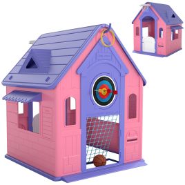 ARVORN Kids Playhouse 5 in 1 Outdoor Indoor Activity Set - Pink