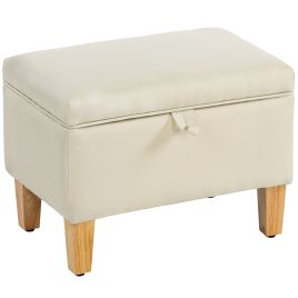 JOWEN Linen Ottoman Storage Bench Small - Beige