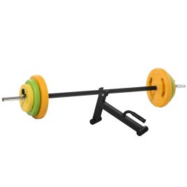 TORLAN Adjustable Barbell Weights Set Metal Non Slip Handle Home Gym - Multi Colour