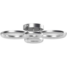 ULVARA LED Ceiling Light Metal Modern 4 Rings with Wall Switch - Silver