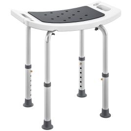 CRUZE Shower Chair Aluminium Adjustable Non Slip - Grey