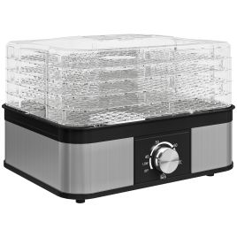 LORNWICK Food Dehydrator Stainless Steel Electric 5 Tier Fruit and Meat Dryer - Black