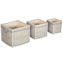 MOLVIK Household Storage Basket with Rope Handles - Beige - Set of 3