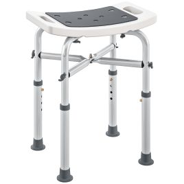NORNHAM Shower Stool Aluminium Adjustable Frame - Grey