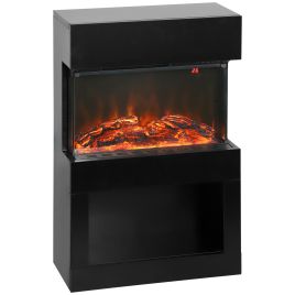 FARNEL Electric Fireplace Wooden 3D Flame Mantel Fire - Black