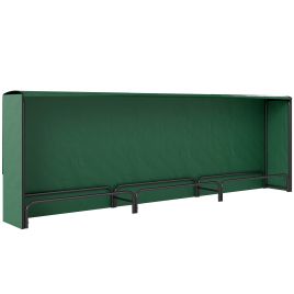 MELRIC Outdoor Firewood Rack Metal Log Store with Cover 300cm - Dark Green
