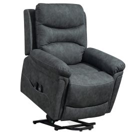 DALVER PU Leather Electric Power Lift Massage Recliner Armchair - Grey